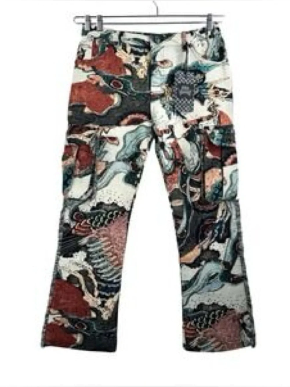 rebels Multi-Color Printed Cargo Pants — White, Black, Brown, Blue, Green